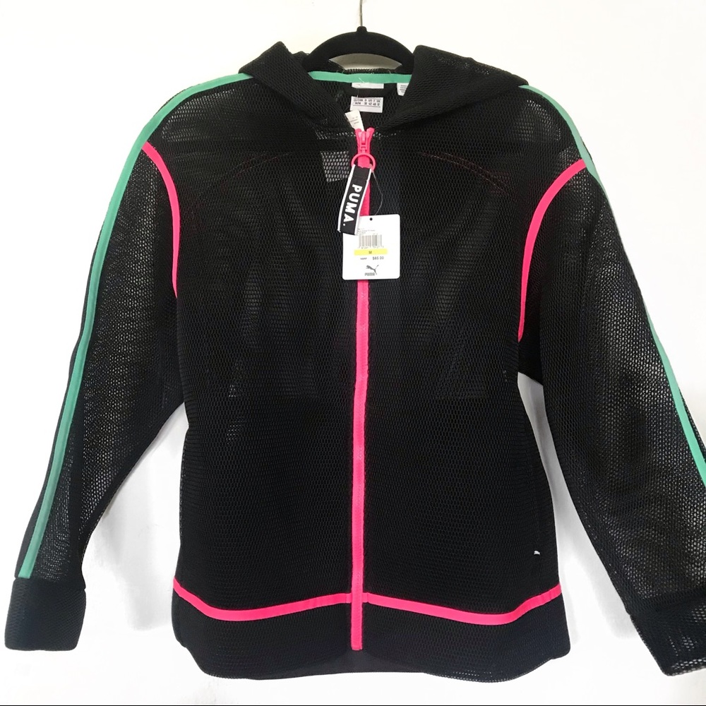 Puma Women’s Size M Mesh Chase Spacer Hoodie - Picture 4 of 8